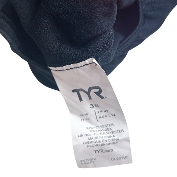 TYR SPORT Durafast Elite Solid Maxfit-A Swimsuit Women's Size 36 Black NWT - Picture 4 of 6